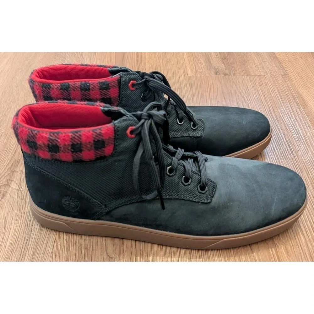 Timberland Groveton Orthopedic Men's Chukka Boots Size‎ 11.5 Black & Red Check